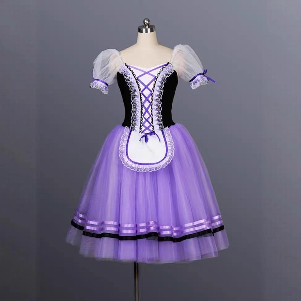 Rotes Giselle Ballett Tanz Tutu Ballerina Kleid Für Mädchen Frauen Bühnenauftritt Kostüm Lange Ballett Tanz Tutu Kleider XXL violett