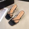 Shoes Big Size Thin Heels Square Toe Slippers Casual Slides Rubber Flip Flops Luxury Hawaiian Soft Rubber Flip Flops Slippers