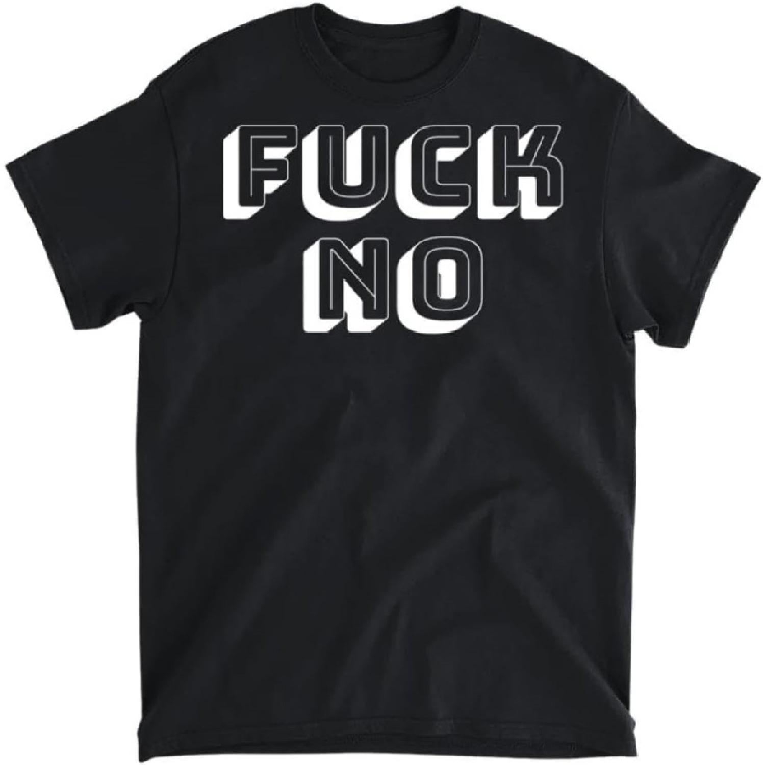 

Fuck No Retro Text Funny Humor Pullover Hoodie T-Shirt, Long Sleeve Shirt, Sweatshirt, Hoodie Unisex Adult Size Made in Canada XXXXXL чорний
