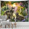 Wolves in the Forest Tapestry Wall Hanging Hippie Tapiz Animal Mystery Psychedelic Landscape Dorm Home Decor