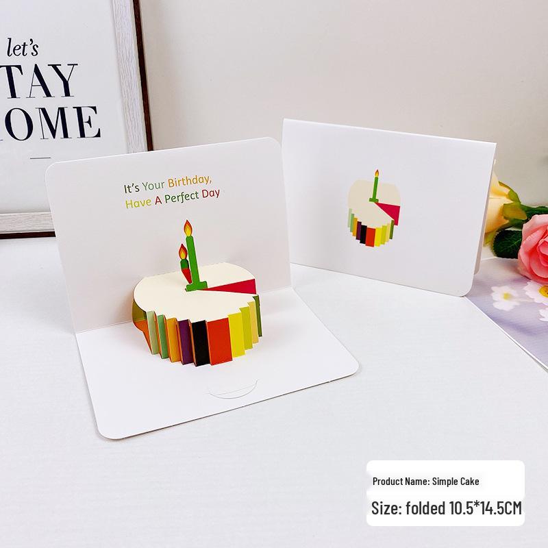 Carte pop-up Gâteau d'anniversaire musical 3D avec lumières colorées et enregistrement