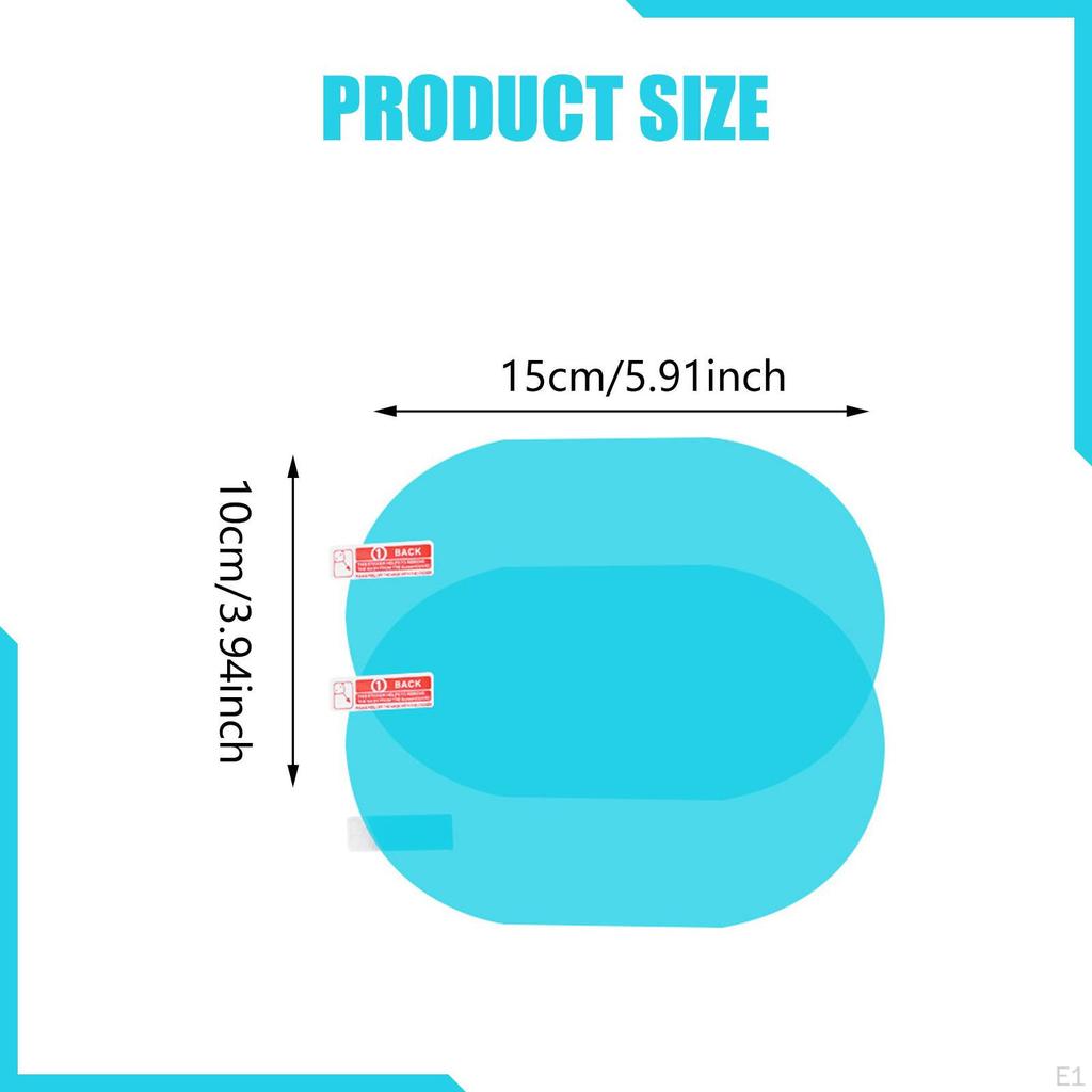 8Pcs Car Rearview Mirror Rain Film Waterproof Anti Glare Clear Protective Side View