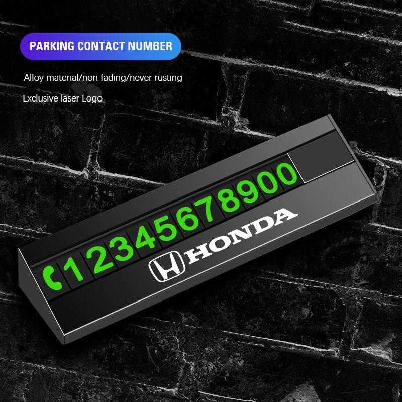 Temporary Parking Contact Number Plate Move Car Contact Card For Honda Civic Accord Fit Jazz Pilot CRV Odyssey Passport City HRV