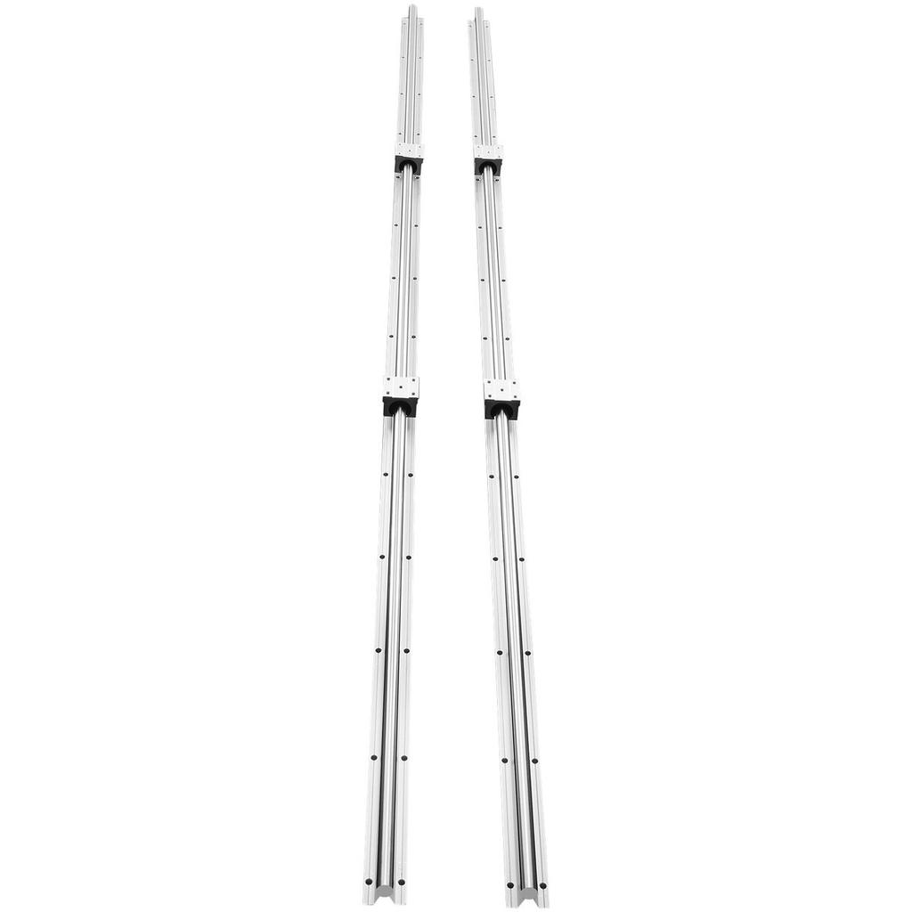 Linear Guide Rail Set, SBR16 2000mm, 2 PCS 78.7 in/2000 mm SBR16 Guide Rails and 4 PCS SBR16UU Slide Blocks, Linear Rails and Bearings Kit for