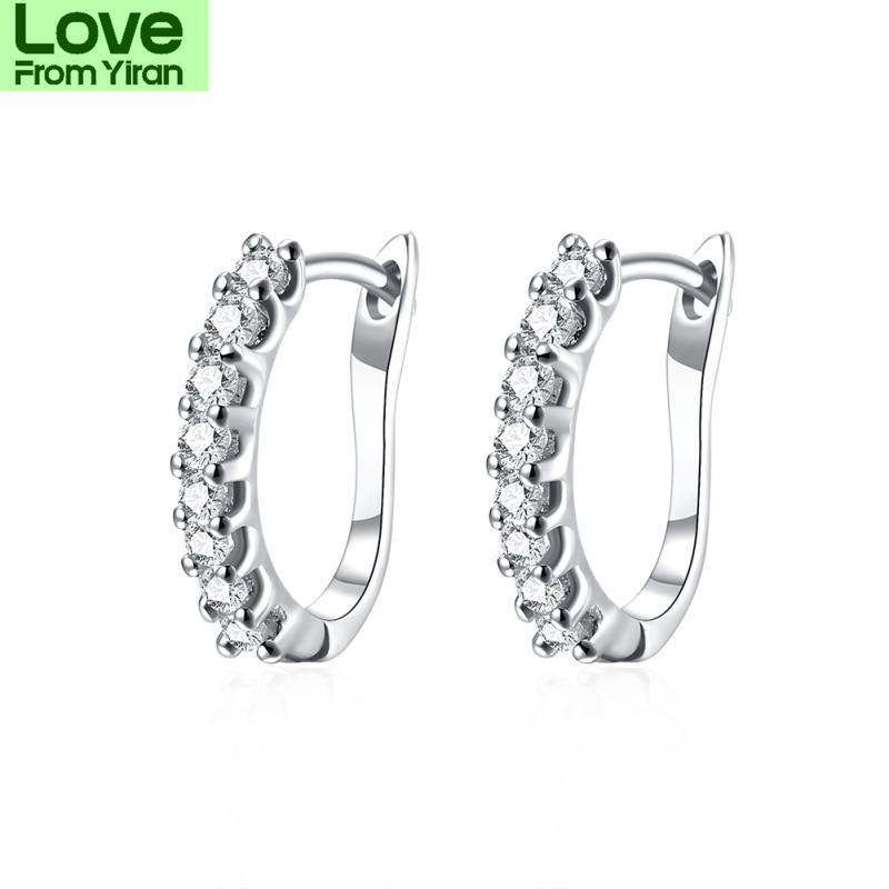 Bridal Bridal Jewelry Cubic Women Zircon Stone Stud Earrings Bohemian Ladies Gold Color Color Crystal Stone Earrings Accessories High QualityTrendy