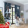 2pcs 2D Flat Printing Merry Christmas Popular Curtains Winter Deer House Snow 100% Polyester Without Electricity Party