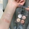 Four-Color Pearlescent Flash Eye Shadow Plate 2025 New Arrival Shiny Crystal Earth Color Purple Highlight Brightening Eye Makeup Fine Glitter