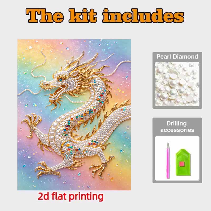 Pearl Art Painting Home Wall Decor Golden Dragon Gemstone Painting Picture Crafts Adult/Beginner Gift Creative Home Decor Unframed