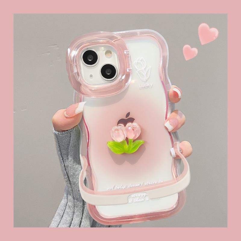 

Размазанные куклы-тюльпаны Подходит для чехла для мобильного телефона Apple 16pro Весна и лето 15 Невидимый двойной кронштейн 14 Прозрачный силикон X Redmi K40/K40 Pro