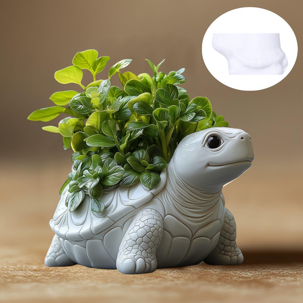 Cute turtle succulent plant flowerpot resin silicone mold turtle storage box cement mould tortoise candle cup gypsum molds