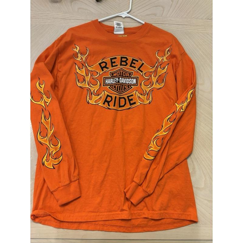 Harley Davidson Rebel Ride Langarm-T-Shirt mit Blumenprint XL beige