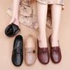 Autumn Spring Ladies Genuine Leather Handmade Flats Non-slip Shoes Women Loafers Casual Shoes Mother Soft Comfortable Shoes