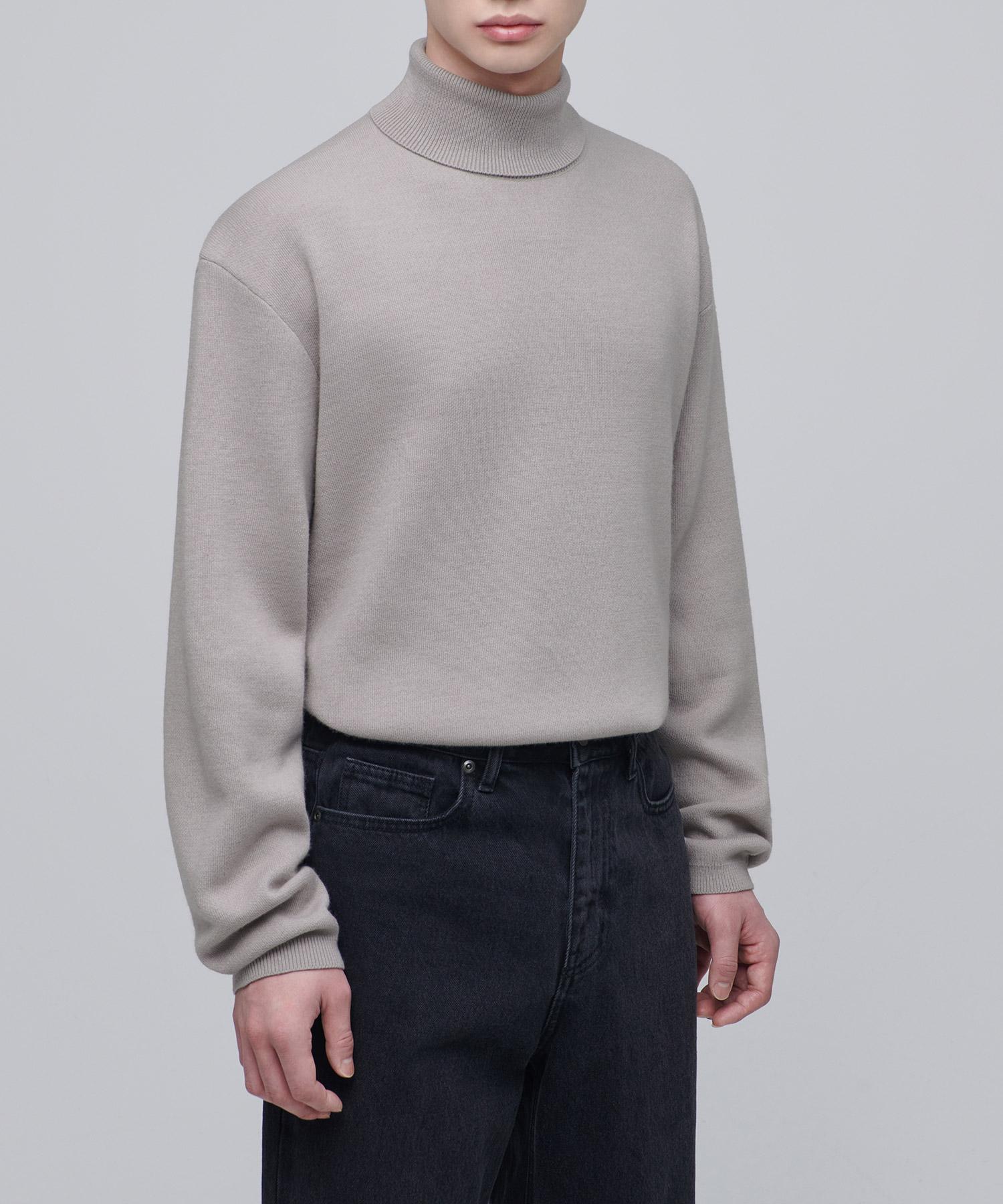 Musinsa Standard Minimal Turtleneck Knit [Mushroom] Mushroom/2Xl