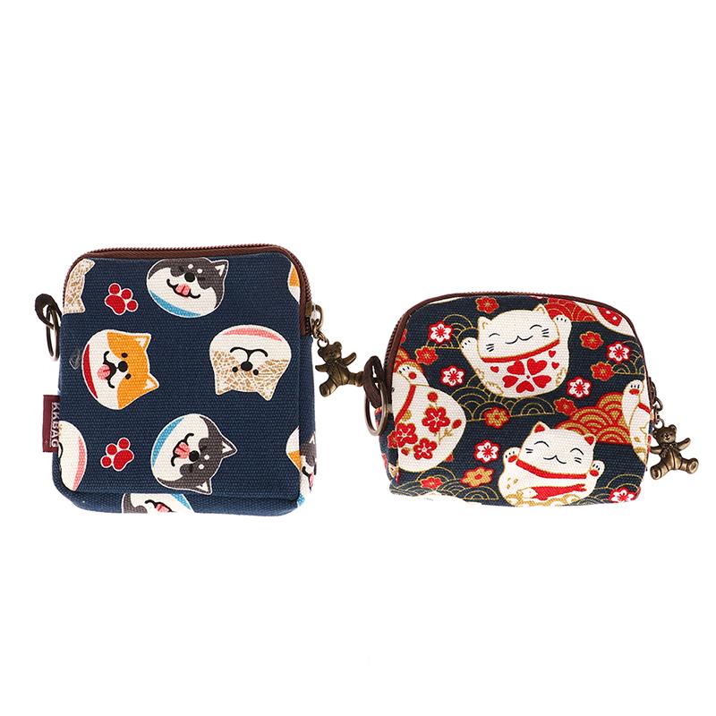 1Pc Retro Mini Bag Women Coin Purses Cute Cartoon Short Wallet Purse Card Bag