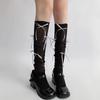 Pure and Elegant White Women's Bow-tied Calf Socks, Ballet Style, Piled-up Socks, Women's Spring and Summer Light School Style
