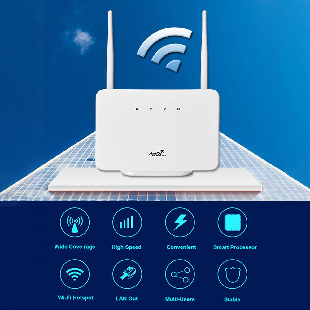 4G Wireless Router 300Mbps 4G LTE CPE Router Wireless Modem 2 External Antenna Outdoor Travel Mobile Hotspot with Sim Card Slot