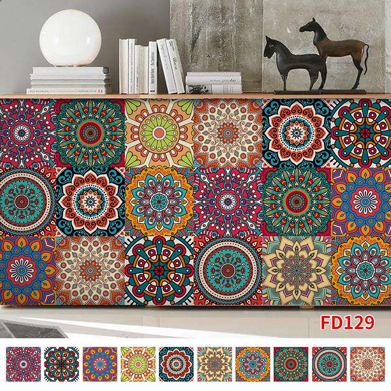 Samolepky na zeď bohémské dlaždice, sloupnout a nalepit, vodotěsné samolepky na zeď obývací pokoj kuchyně ložnice domácí dekorace na zeď