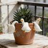 1/3Pcs Duck Pendant Hanging Over Flower Pots Resin Sculpture Outdoor Indoor Figurine Farmhouse Patio Balcony Decoration