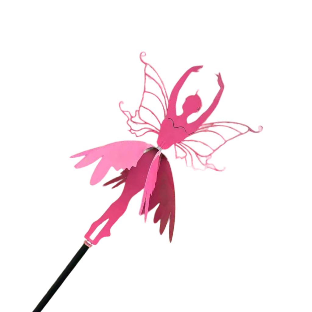 Gartenspinner, Blumenfee, tanzende Windspinner inmitten von Gartenpfählen, Fee, Ballerina, Metallornament für Outdoor-Zubehör