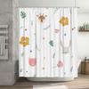 Animal Print Shower Curtain Kids Bathroom Decor For Children'S Room Cute Rabbit Deer Pig Design Flower Shampoo Wash Bag Home Dec
