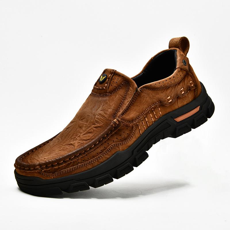 

Весенняя и осенняя мужская обувь Низкие мужские повседневные кожаные туфли Большие кожаные туфли Нескользящая рабочая обувь Кожаные туфли с мягкой подошвой 44