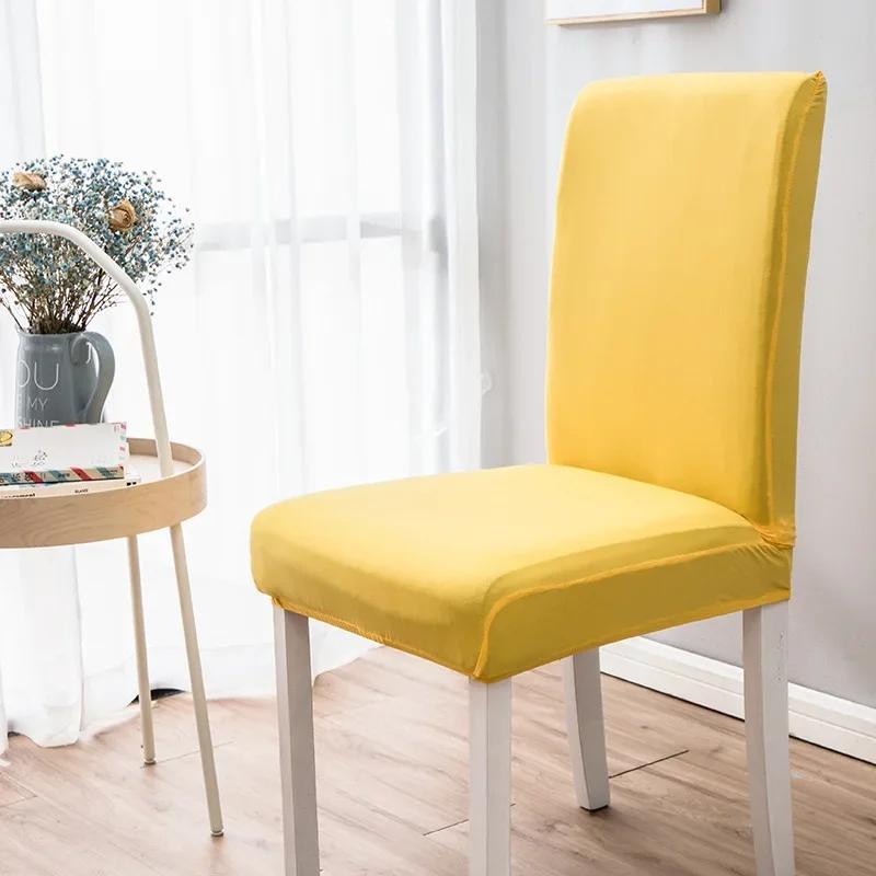 1/2/3/4/5/6Pcs Silk Chair Cover Dining Room Seat Restaurant Weddings Banquet El Elastic Flexible Stretch Spandex Chair Cover