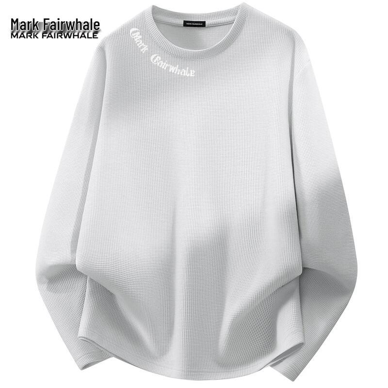 Mark Fairwhale Men's Waffle-Knit Long-Sleeve Round-Neck T-Shirt