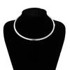 Minimalist Punk Style Smooth Round Ring Choker Necklace