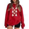 Women's Comfortable Casual Sweatshirt with Long Sleeve, Round Neck, Loose Fit, Small Halloween Print and Color Options