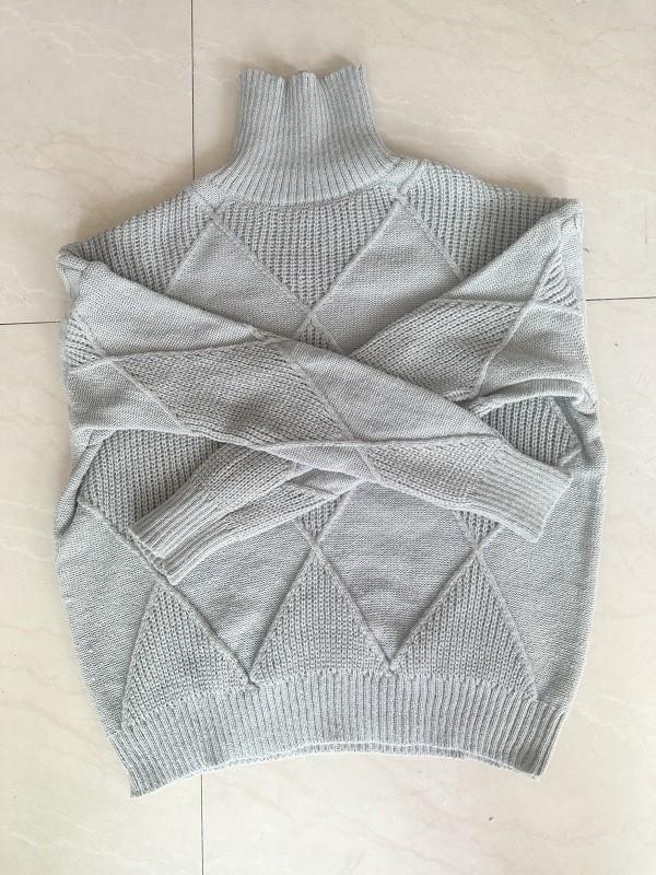 Women's Long Sleeve Turtleneck Sweater Relaxed Casual Solid Color Knit Pullover Top