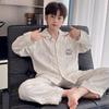 Boys Cotton Pajama Set Long Sleeve Open Front Cartoon Print Home Wear Kids Teens