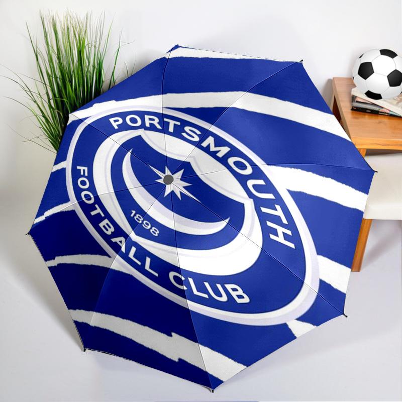 Ports Fc Crest Printed Automatic Umbrella, 8-Frame for Travel, camping, Casual Umbrella, Essential Gift for  for family and friends
