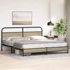 Metal Bed Frame without Mattress Sonoma Oak Finish 200x200 cm