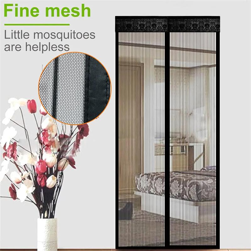 Magnetic Screen Door Curtain Anti Mosquito Keeps Bug Out Automatic Self-Closing Household Ventilation Door Mesh Curtain