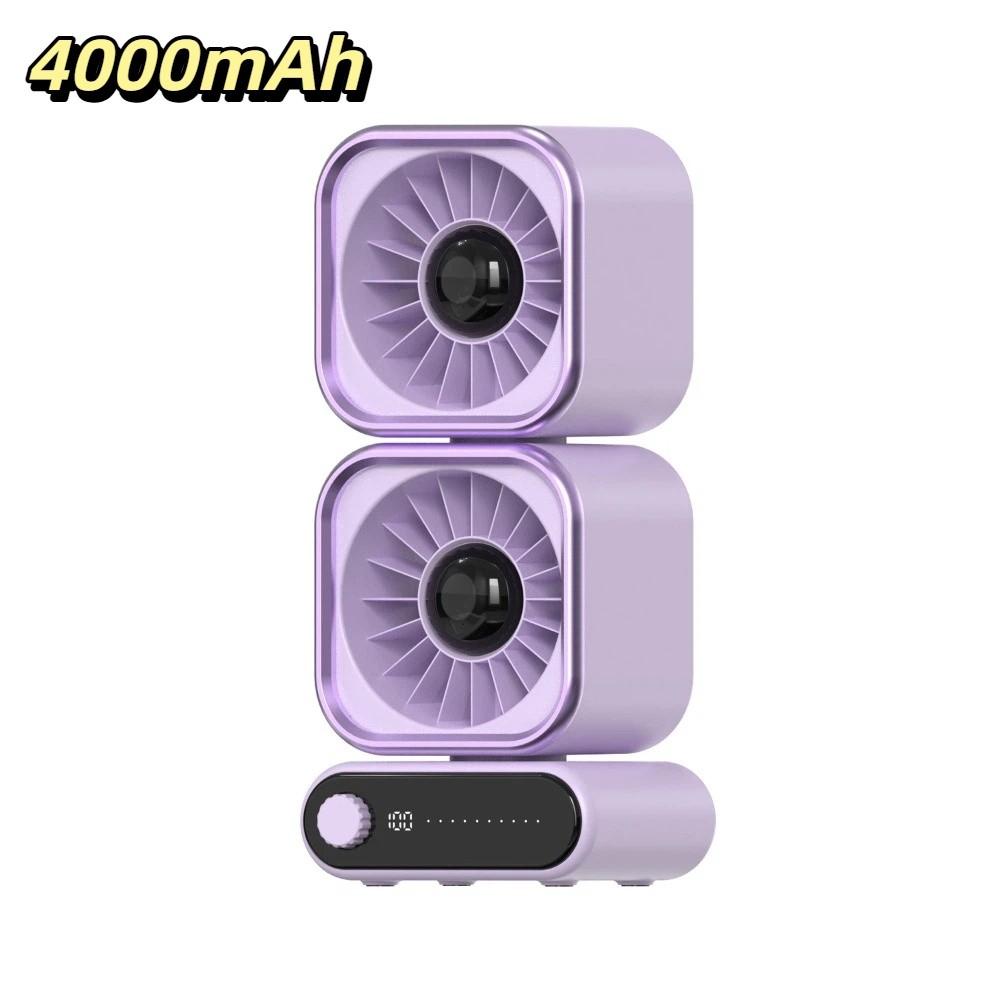 Rechargeable Battery Rechargeable Personal Fan Digital Speed Display Digital Display Fan  On Desks фиолетовый