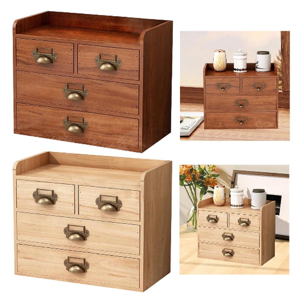 Wooden Storage Box Farmhouse Counter Dresser Desk Drawer Organizer Organization for NightStand Closet Vanity Living Room Nursery