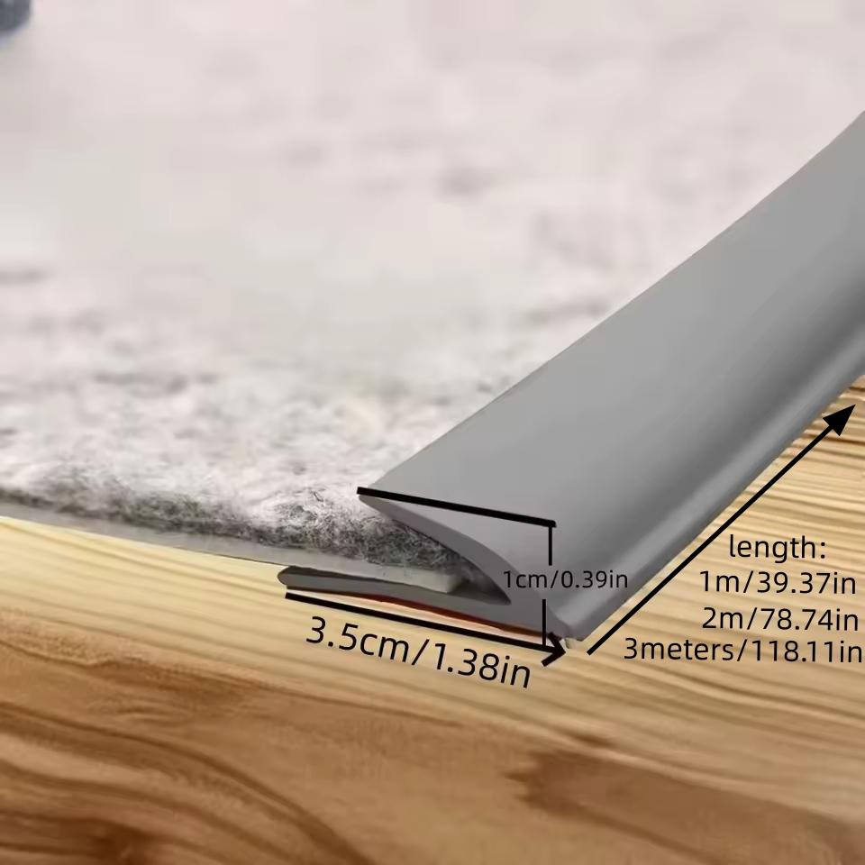 1pc 1m/2m/3metersX3.5cm PVC Carpet Edge Trim Strip Self Adhesive Flexible Rug Edge Protector CuttableTransition Cover
