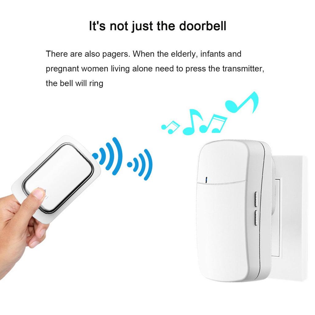 Autoalimentado de control remoto inalámbrico timbre de la puerta Pager penetración inalámbrica Autoalimentado de control remoto inalámbrico timbre de la puerta Pager penetración inalámbrica