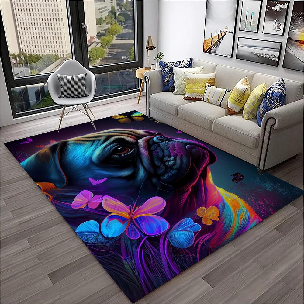 Cute Dog Samoye,Chihuahua,Koki Pomeranian Husky Cartoon Carpet Rug for Home Living Room Bedroom Sofa Doormat Decor,kid Non-slip