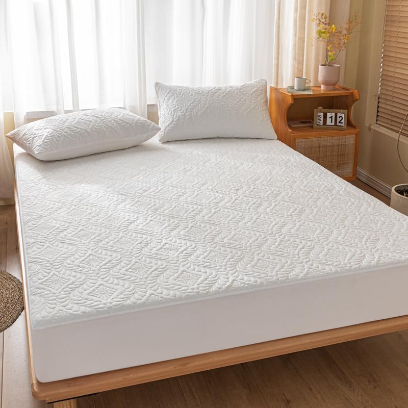 Waterproof Quilted Mattress Cover - Cotton Top, Antibacterial Fiber Fill, TPU Waterproof Layer - A-Class Health Standard