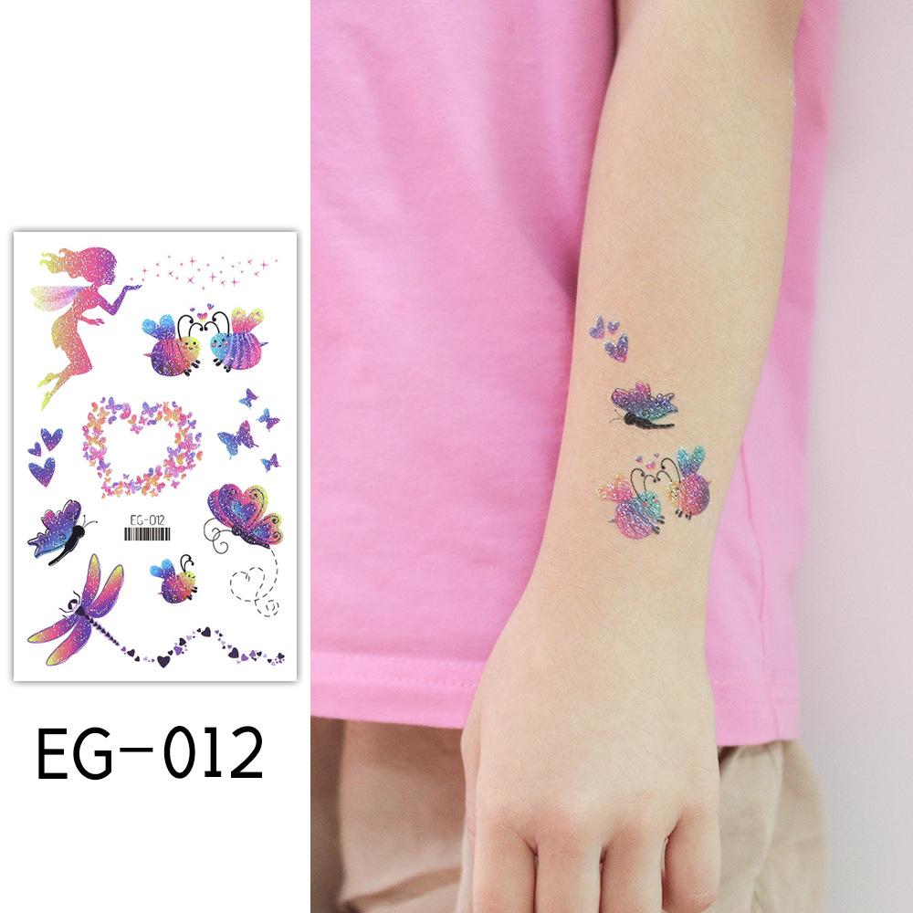 

Блестящая бабочка/мультяшная русалка, временные татуировки для девочек-вечерние украшения с бабочками для детей 120*75MM