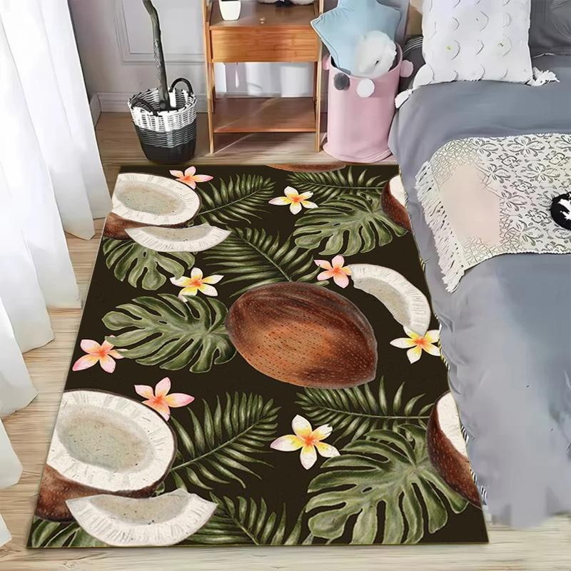 

Tropical Coconut Palm Area Rug for Bedroom Living Room Office Non Slip Washable Floor Mat Home Decorative Soft Carpet 40X60CM