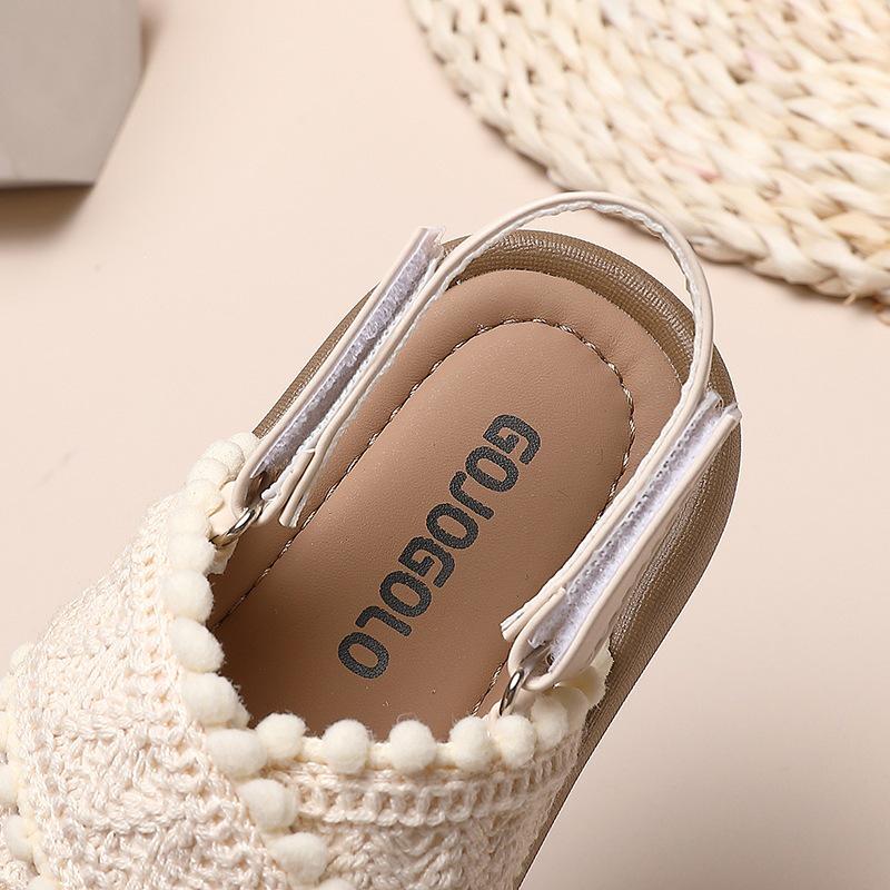 Summer 2026 Girls' Retro Ethnic Comfortable Beach Sandals - Soft Sole for Toddlers, Kids, and Students