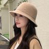 Knitted Fisherman Hat for Women Japanese Solid Color  Versatile Basin Hat Wide Brim Face  Showing Small Outdoor Bucket Hat