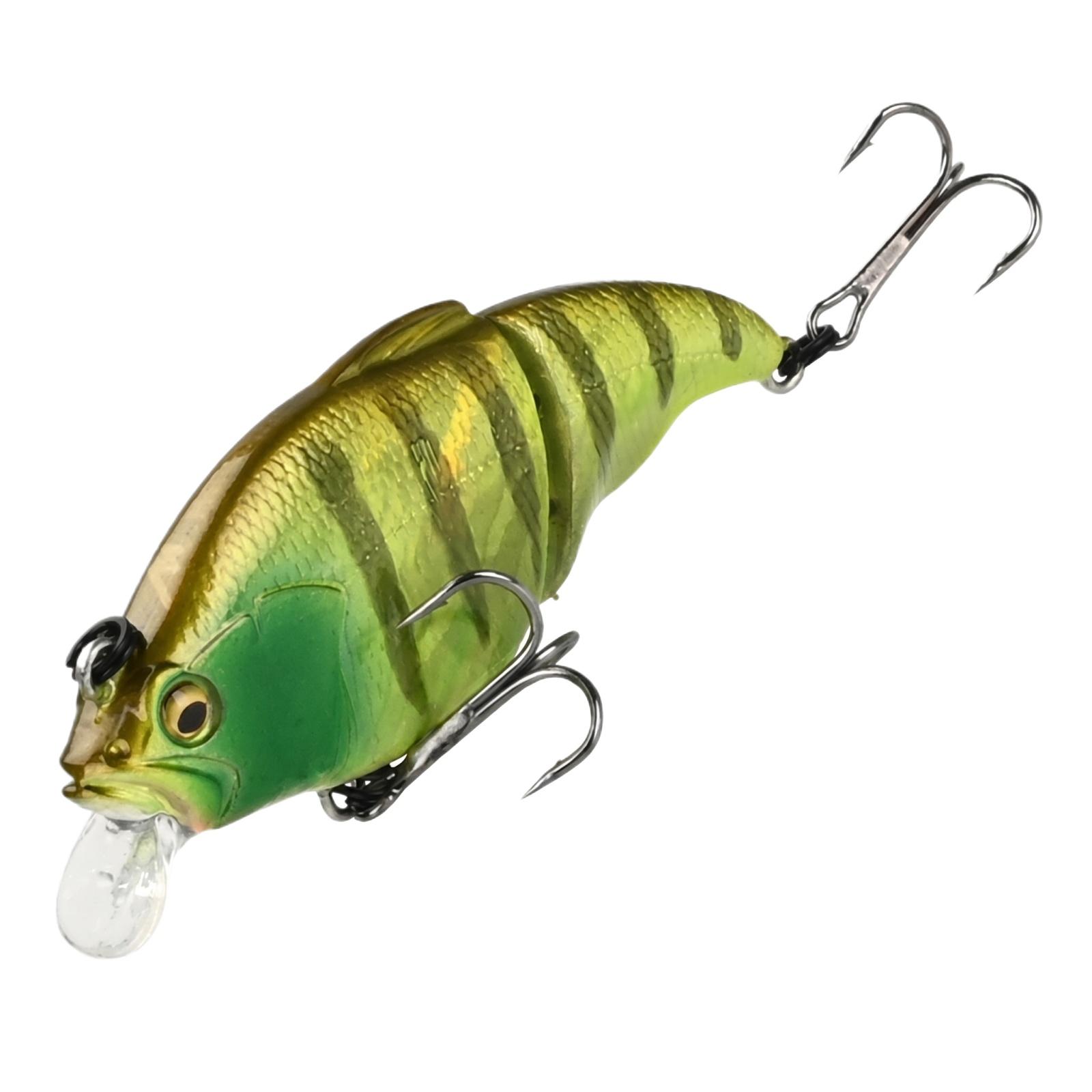 

Fishing Lure VIB Hard Bait with Rattling Beads Jointed Body Vibration Lure for Freshwater Bass Pike Perch Predator Fish one size зелений