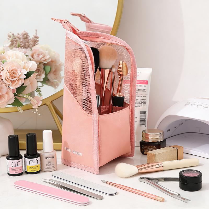 1 Pc Clear Zipper Makeup Bag Travel Female Makeup Brush Holder Organizer Toiletry Bag Nail artist bag