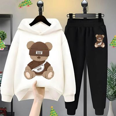 Cartoon Bear Hoodie Cartoon Cartoon Cartoon Cartoon Children's Clothing Children Girls Boys Sweatshirt Hoodie Set Two Sets