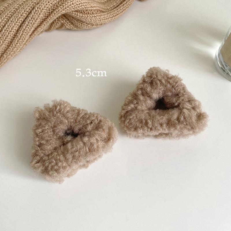 2Pcs Plush Cat Ears Hair Claw Women Side Clip Broken Hair Small Grab Clip Sweet Cute Princess Head Shark Clip Hairpin Headwear