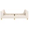 Children s Bed Frame with Headboard Cream 90 x 200 cm Boucle