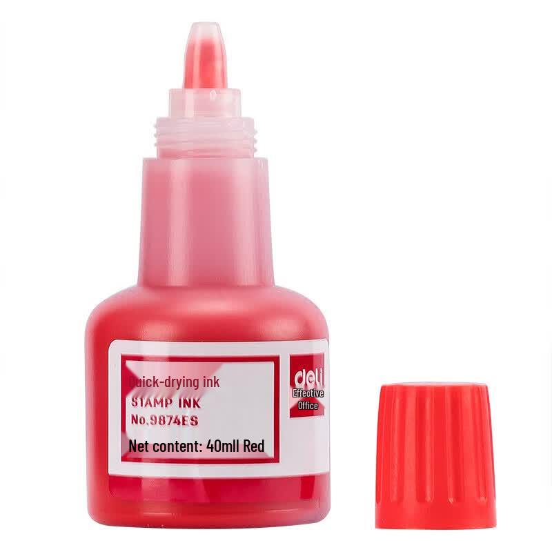 Deli Quick-Dry Red Ink Pad Refill Ink